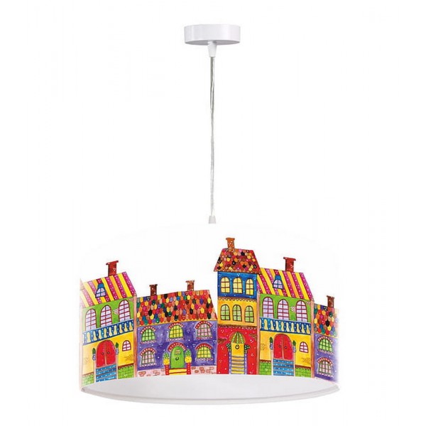 Lampa wisząca dla dzieci Kolorowe Domki