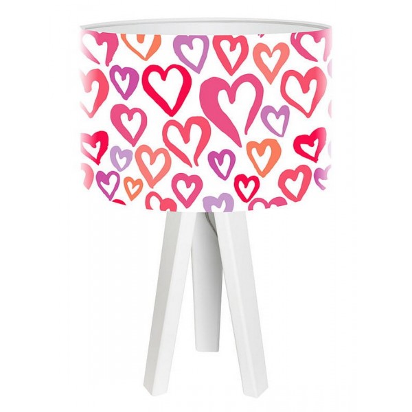 Lampa stołowa dla dzieci Pink Heart