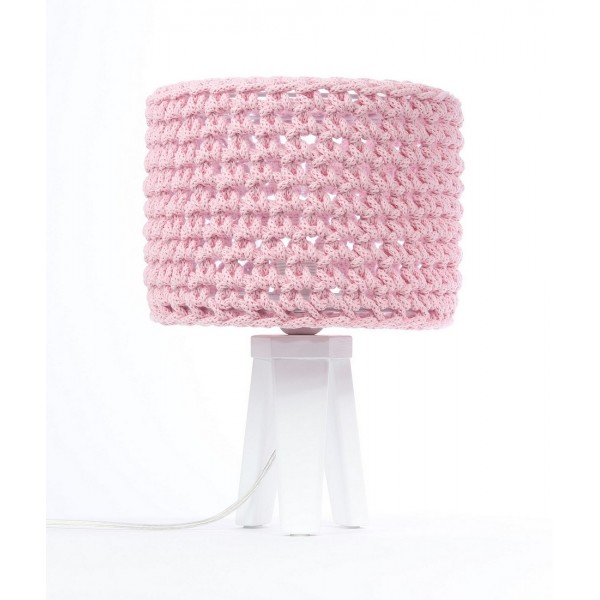 Lampa stołowa dla dzieci ze sznurka Ariadna różowa