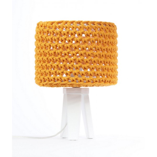 Lampa stołowa dla dzieci ze sznurka Ariadna musztardowa